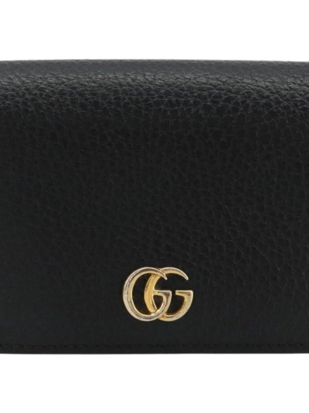 GUCCI GG Marmont Bifold Wallet Leather Black Gold 456126 Auth bs35602 - Picture 13 of 15
